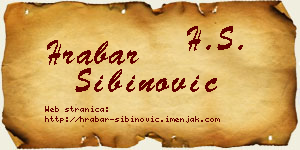 Hrabar Sibinović vizit kartica